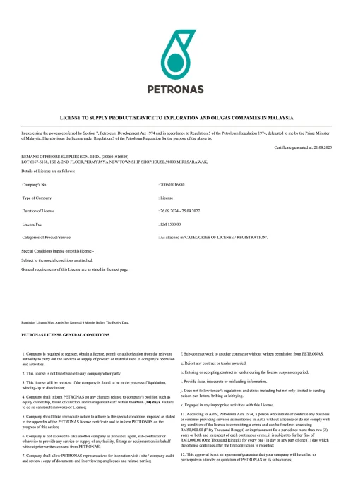 petronas cert